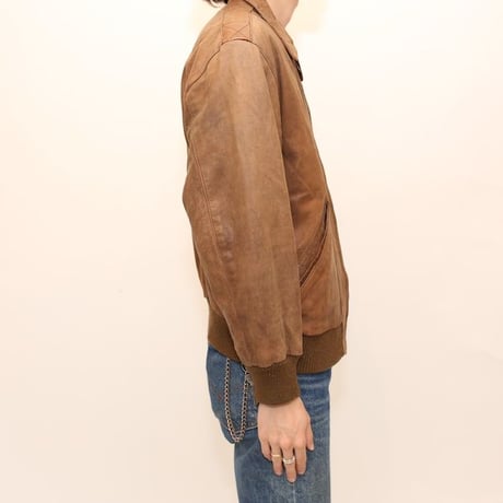 Brown Rib Leather Jacket