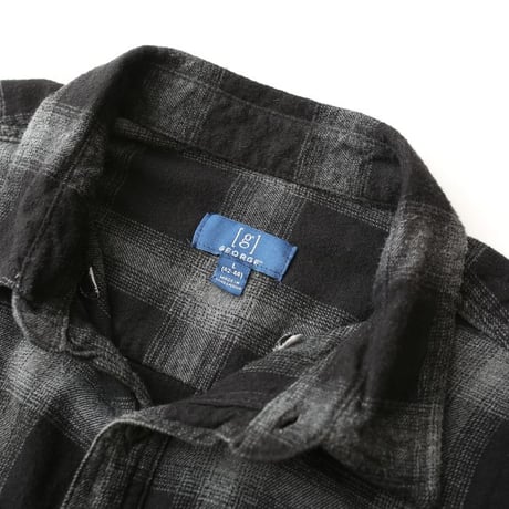 Ombre Plaid Flannel Shirt "Black × Gray"