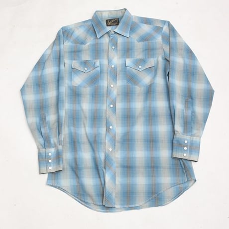 80's Ombre Plaid Western Shirt