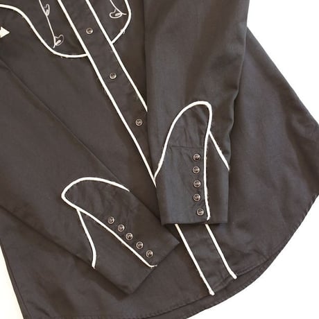 Black Embroidery Western Shirt