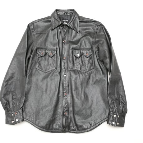 Black Leather Western Shirt