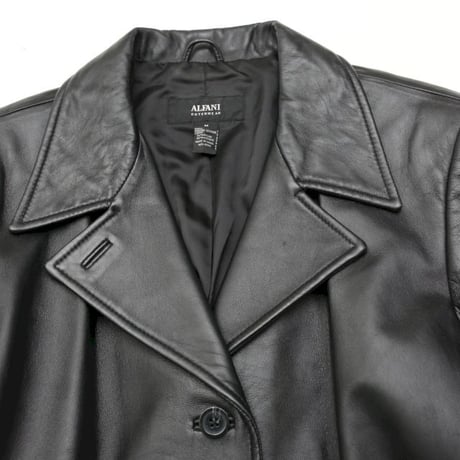 ALFANI Black Leather Coat