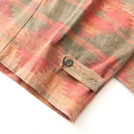 Native Pattern Suede Coat