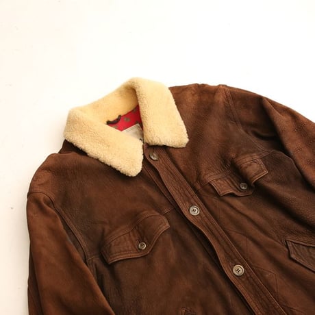 Vintage Suede Leather Boa Jacket