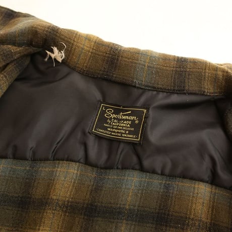 60s "Sportsman" Wool Plaid Loop Shirt