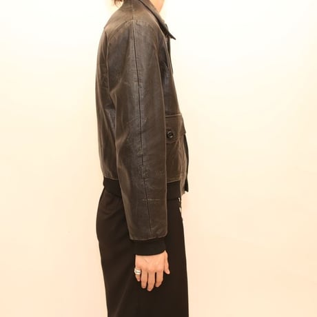 Black Rib Leather Jacket
