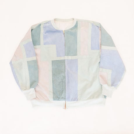 Pale Tone Patchwork Leather Jacket