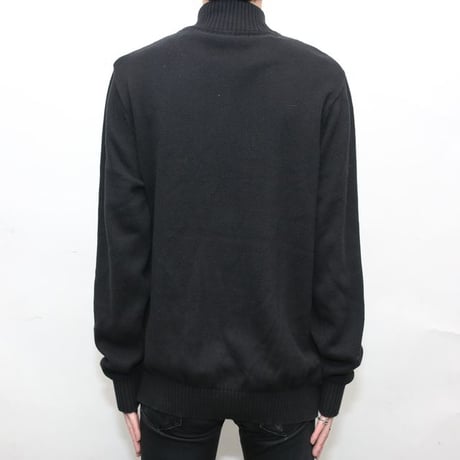 Half Zip Cotton Knit Sweater