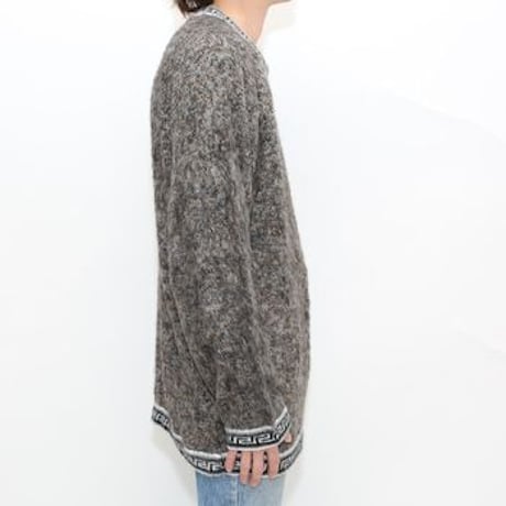 Greca Pattern Alpaca Wool Knit Sweater