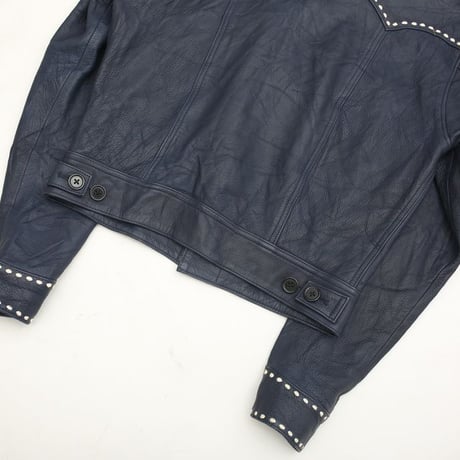 Stitch Design Leather Trucker Jacket