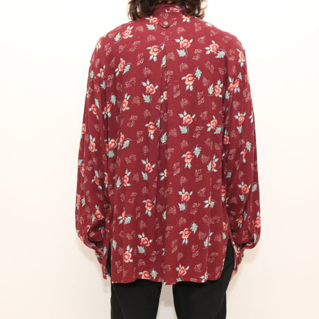 Flower Pattern Rayon L/S Shirt