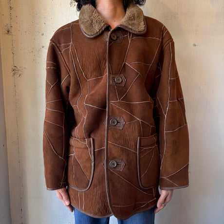 Patchwork Mouton Jacket