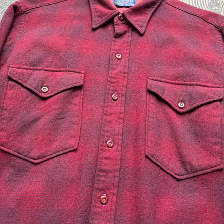 60s Pendleton Ombre Plaid Wool Shirt