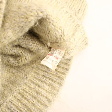 Mohair Blend V-Neck Knit Sweater Made in France