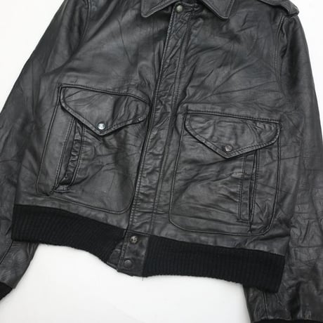 Ralph Lauren Flight Leather Jacket "All Black "