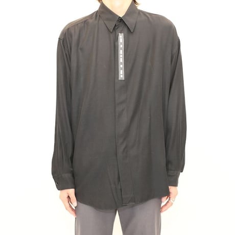 Rayon Plain Black L/S Shirt
