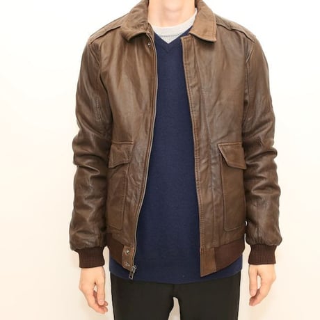 A2 Type Flight Leather Jacket Dead Stock