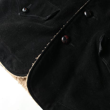 Schott Black Suede Boa Coat