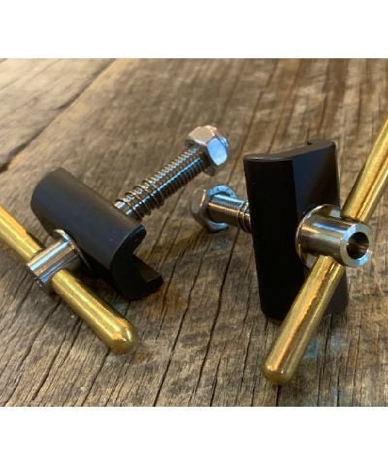 パーツ Brompfication Hinge Clamp Set Brompfication - Titanium Hinge Clamp Set, Brass/Clear