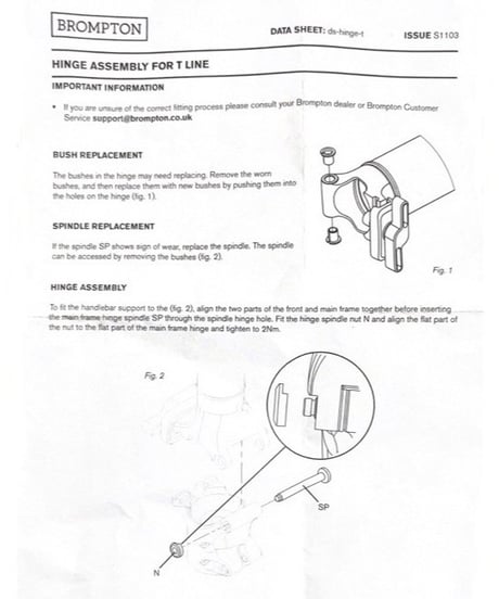 BROMPTON　Hinge Pin Bushes for T Line