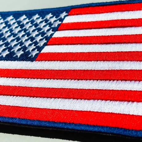 【普通サイズ】アメリカ星条旗アイロンワッペン（中）１個　MahaloGarage　横7.5ｃｍ×縦5ｃｍ