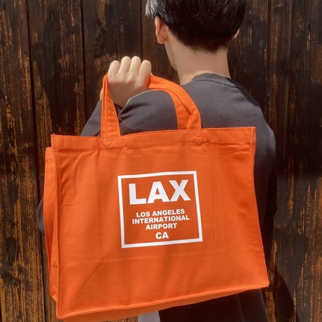 ■■↑Amazon店に在庫あり↑■■　　　　　【LAX】エアポート トートバッグ USAアメリカ CAカリ際空港のコード オレンジ W36cm×H30cm×D14cm (LAX)