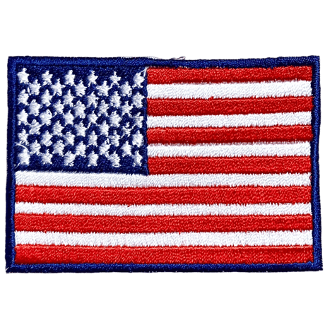 【普通サイズ】アメリカ星条旗アイロンワッペン（中）１個　MahaloGarage　横7.5ｃｍ×縦5ｃｍ