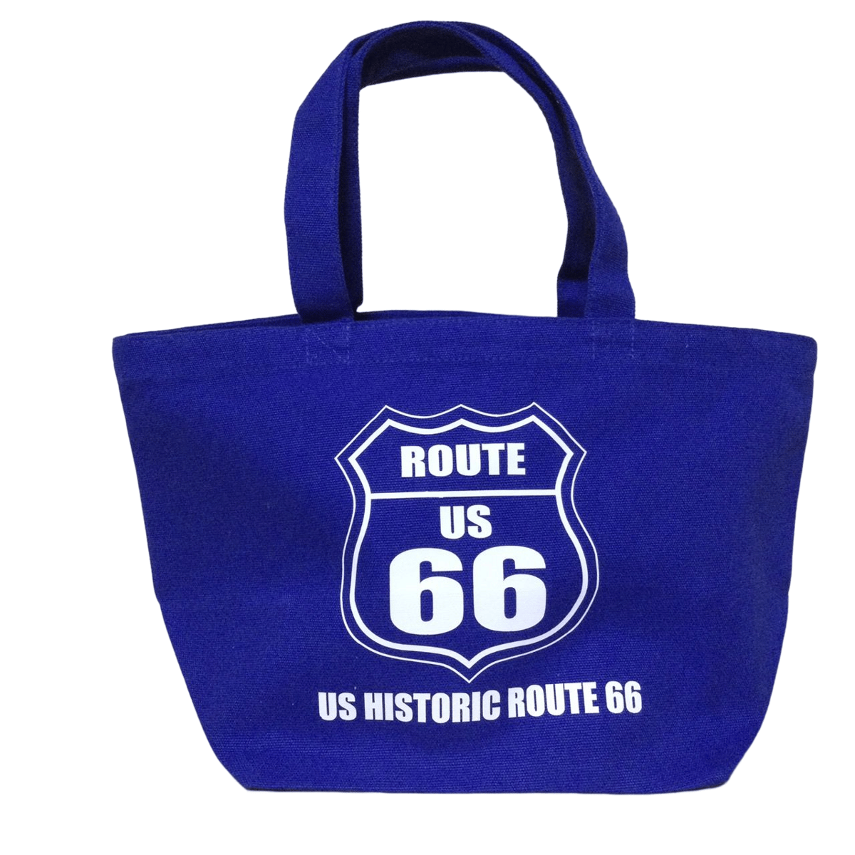 キャンバストートバッグ ルート66 アメリカン route66 USA アメ雑 ハワイアン雑貨 36×20×18（cm）(ブルー)