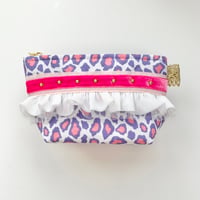 ポーチマチ付き（USA  cotton・neon pink leopard・baby pink  pink  ribbon )