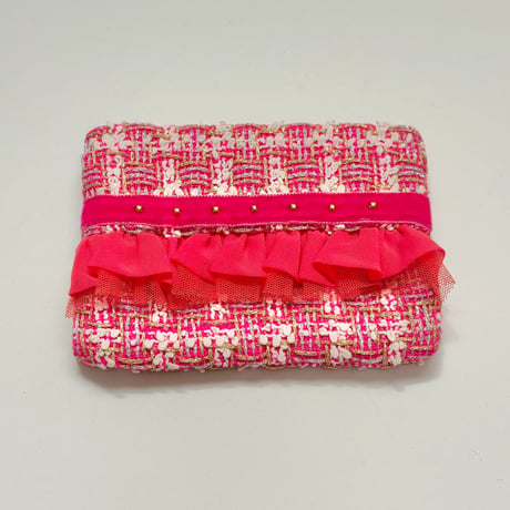 ティッシュケース ・ England  pink   tweed 8