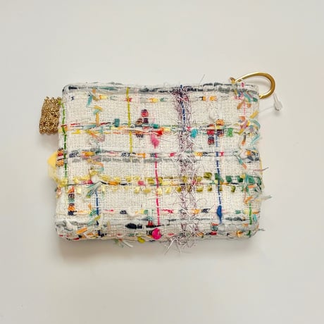 ポーチミニ　・　England White colorful   tweed 　9