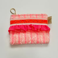 ポーチミニ　・　Japan pink orange   tweed 　8