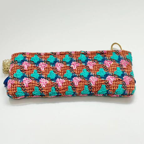 ペンケース・England brown Blue pink  tweed  23