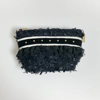 ポーチマチ付き（Japan Black  tweed・White Black ribbon Black frill)