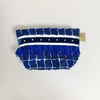 ポーチマチ付き（England navy White tweed・White navy ribbon blue frill)