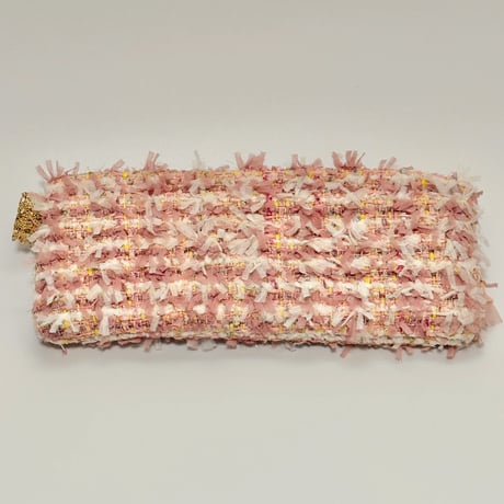 ペンケース・England  pink feather  tweed   4