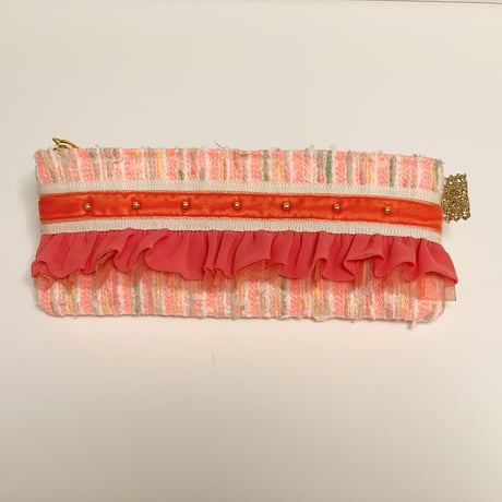 ペンケース（Japan tweed・White orange ribbon）