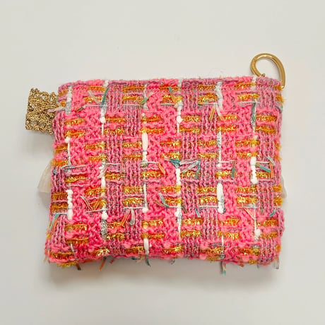 ポーチミニ　・　England pink  tweed 　3