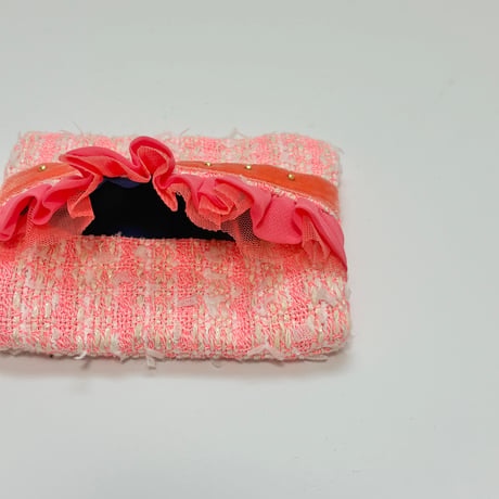 ティッシュケース ・ Japan  pink   tweed 10