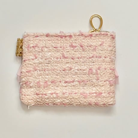 ポーチミニ　・　Japan pink  tweed 　2