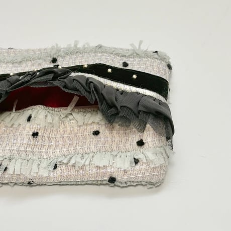 ティッシュケース・ England  gray dot  tweed 18