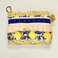 ポーチミニ　・　England yellow blue  tweed 　13