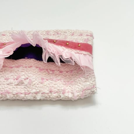 ティッシュケース ・ Japan  pink tweed 6
