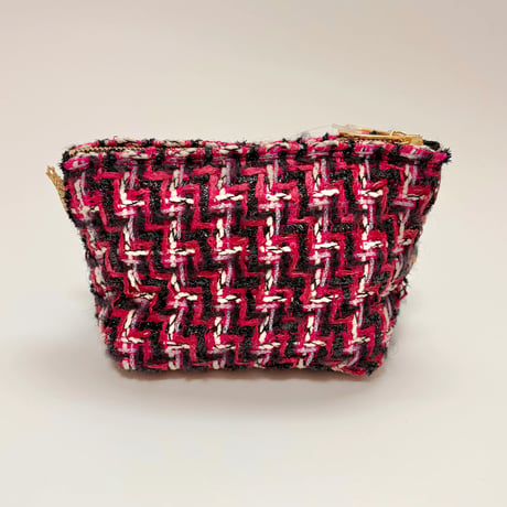 ポーチマチ付き・England pink Black tweed 14