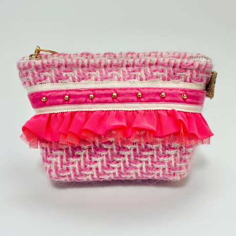 ポーチマチ付き・Japan pink tweed 20