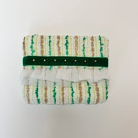 ティッシュケース( England tweed ・green ribbon white frill  )