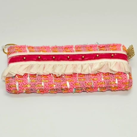 ペンケース・England  pink tweed   1