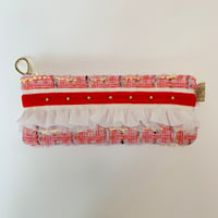 ペンケース（England red tweed・red ribbon white frill)
