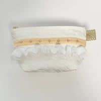 ポーチマチ付き（White flame 西陣織 ・ White beige  ribbon)