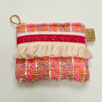 ポーチミニ　・　England pink  tweed 　3